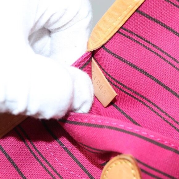 LOUIS VUITTON Monogram V Line Neverfull MM Tote Bag Pink LV Auth BD681A - Picture 11 of 16